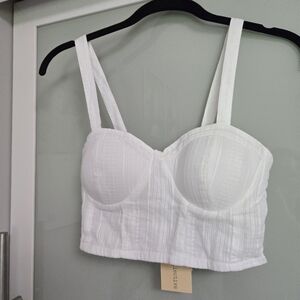 NWT Bog Collective Padded Cropped White Women's Tank Size XS